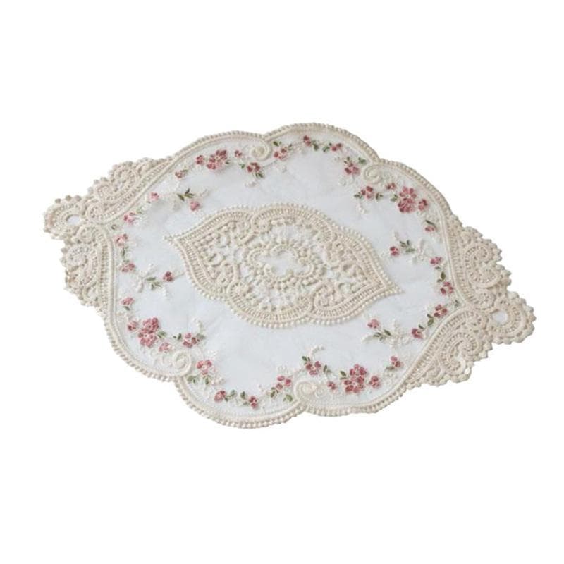 [threegoodstonesgen] 1Pc Bordado De Mesa De Jantar Placemat De Tecido De Renda Estilo Europeu Tsg