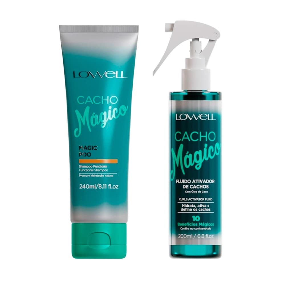 1040LW-Kit4 Cacho Mágico Funcional Shampoo240+Fluido200- LOWELL