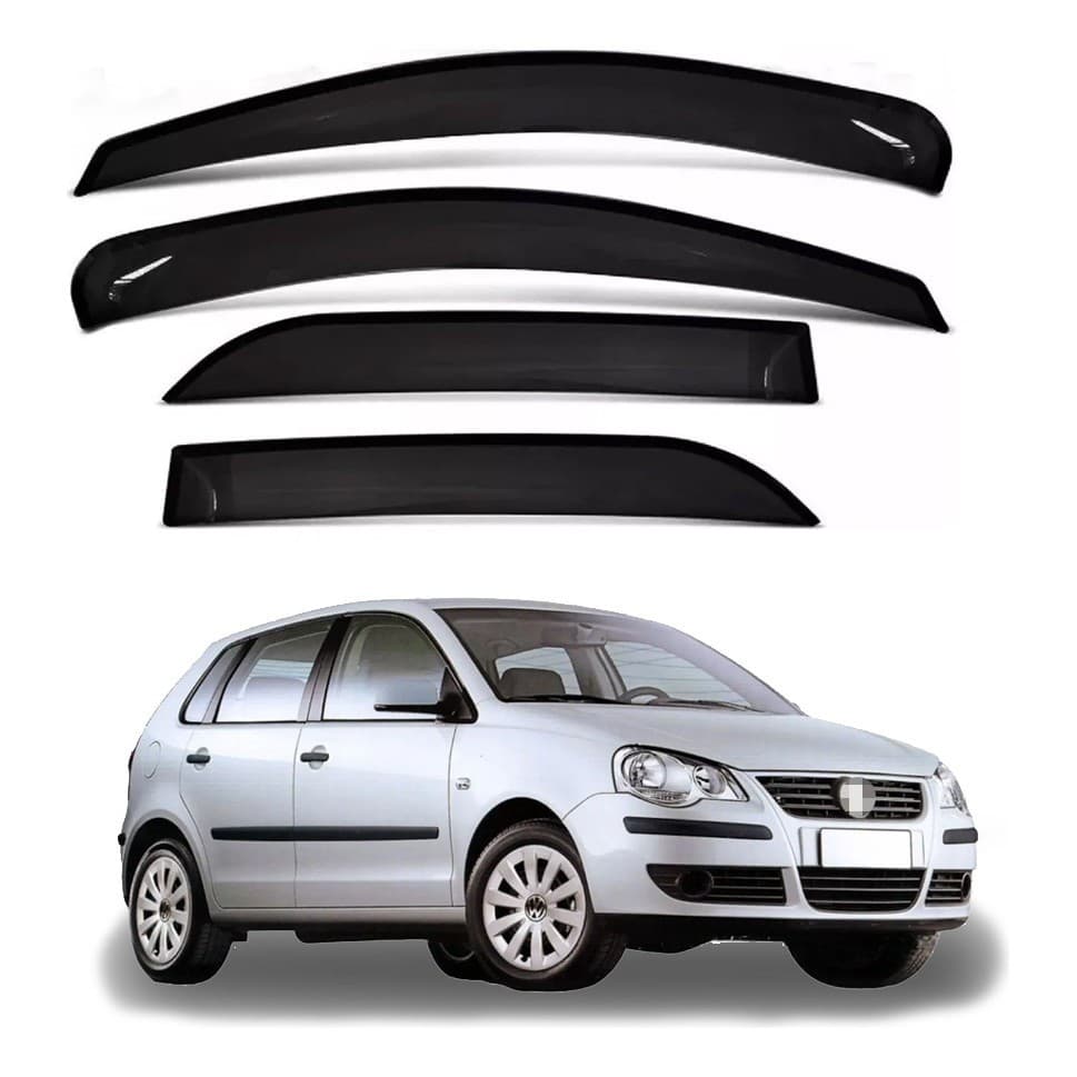 Jogo Calha Defletor Chuva Para Polo Hatch 2002 A 2016 4p