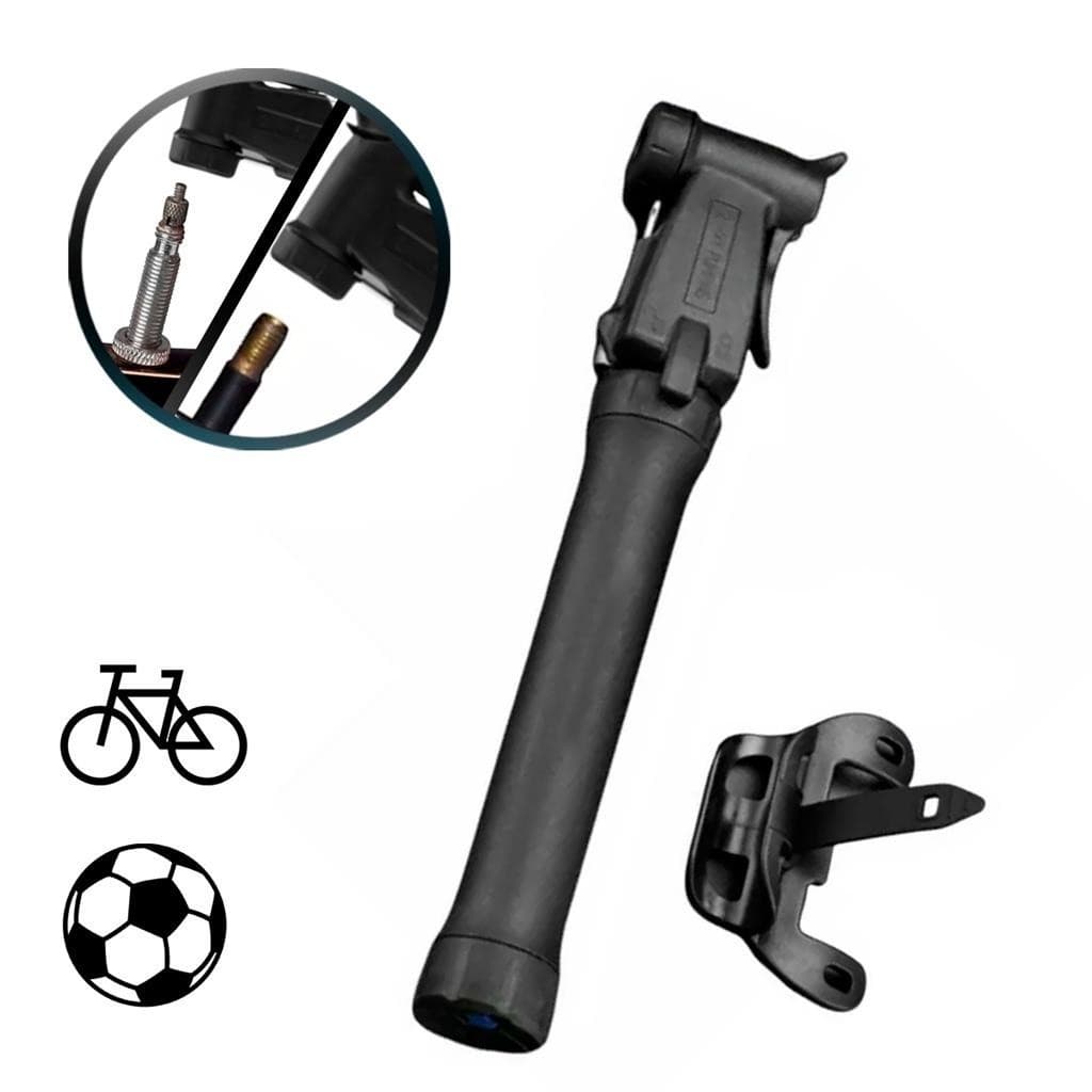 MINI BOMBA DE AR PARA BICICLETA BICO FINO E GROSSO COM SUPORTE DE QUADRO PORTÁTIL ALTA PRESSÃO