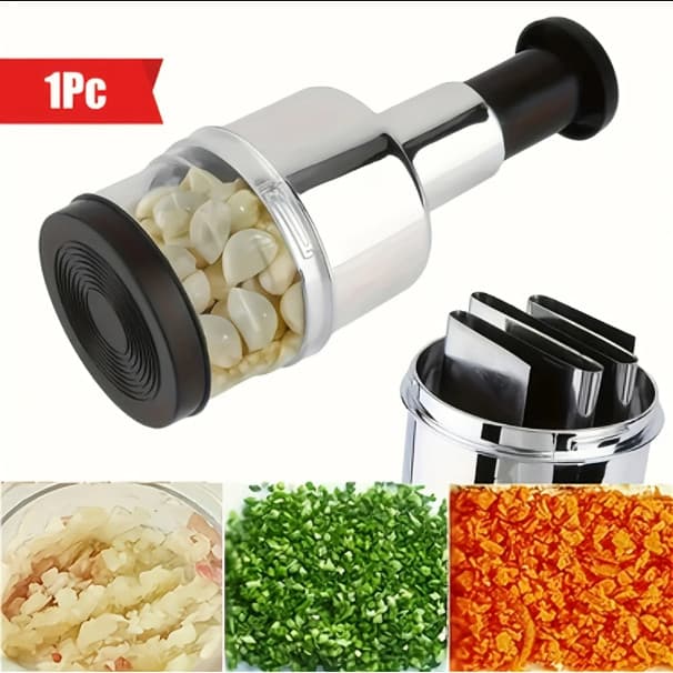 Cortador De Alho Manual , Prensa Em Aço Inoxidável-Picador De Alimentos Multifuncional , Adequado Para , Cebola , Nozes
