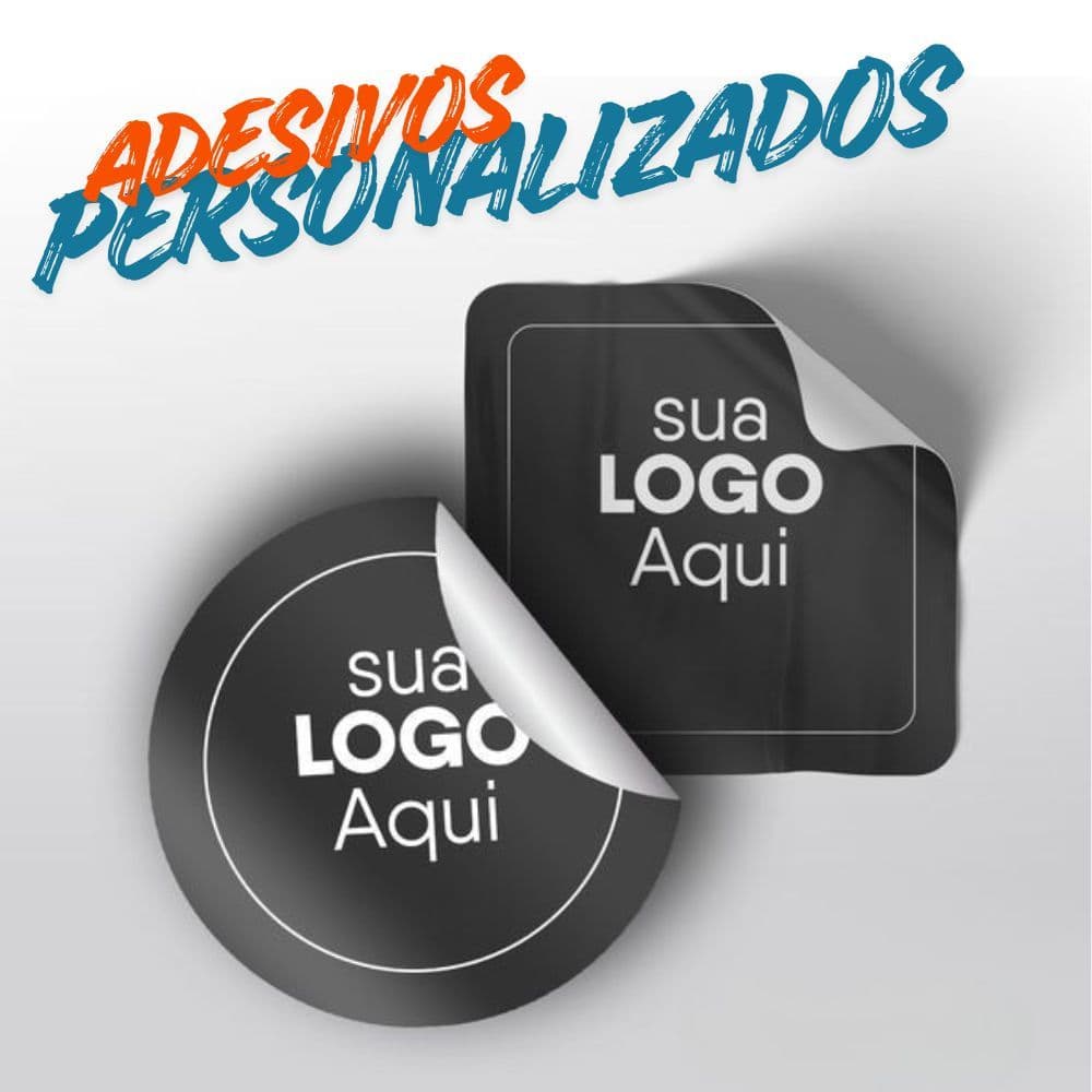 ADESIVOS PERSONALIZADOS 5x5 cm  -  150 à 540 unidades
