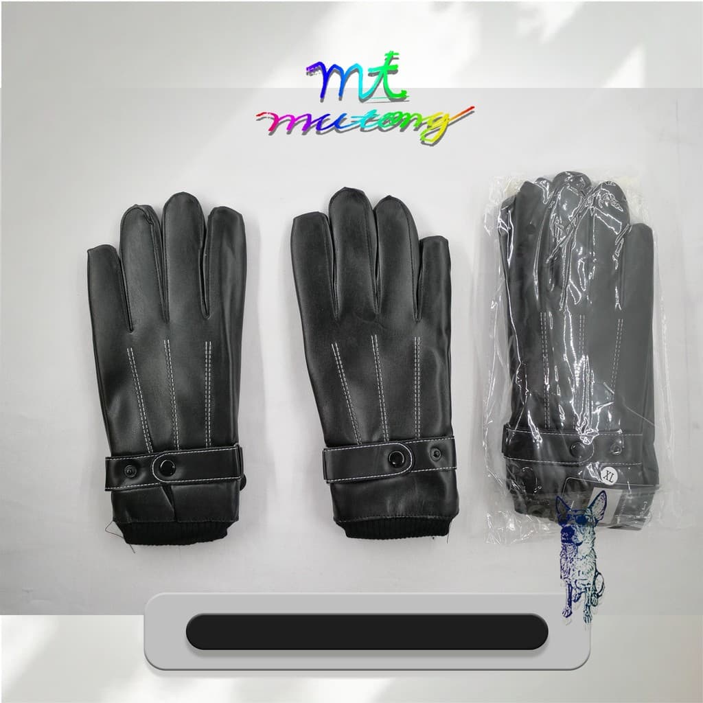 kit Luva de Couro Motoqueiro Térmica Forrada Antiderrapante Impermeável.frio inverno,ESQUENTA/3108