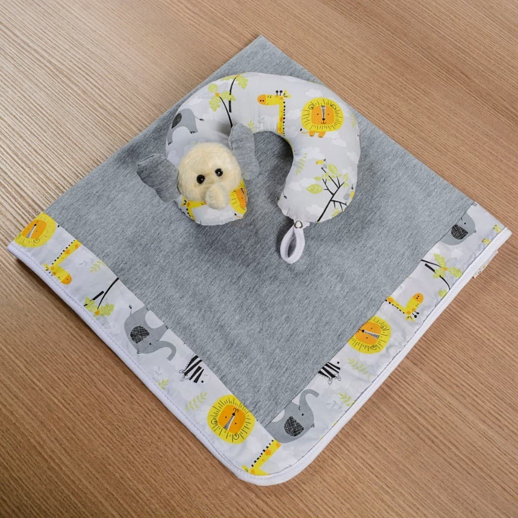 Kit Manta e Protetor de Pescoço para Bebê Várias Estampas Segurança Bebê Menino e Menina Presente