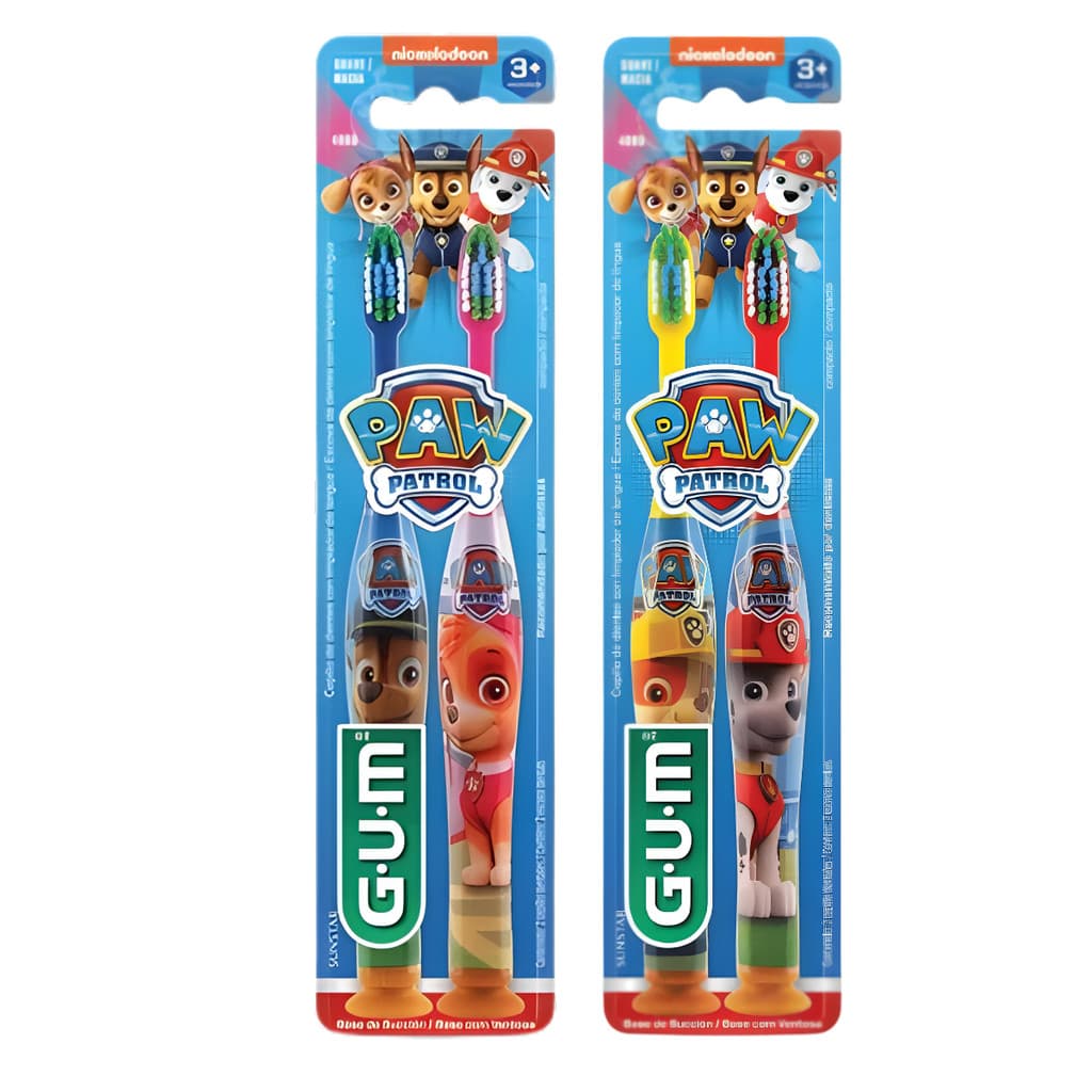 GUM Kit Infantil Patrulha Canina Escovas Dentais para Crianças C/2un