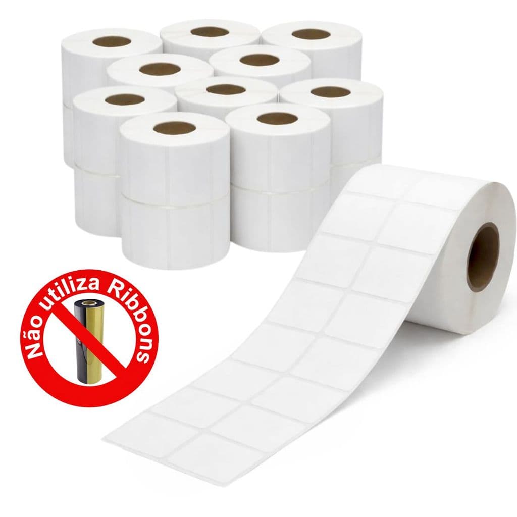 10 rolos Etiqueta FULL 40x25 2 Colunas Shopee Rolo Térmica 2000 unidades Não usa Ribbon 5 rolos