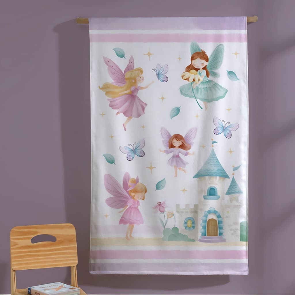 Toalha de Banho Felpuda Infantil Fadas Dohler 70x115cm