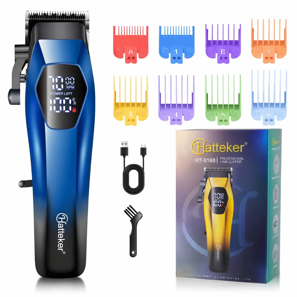 Maquina De Cortar Cabelo Profissional Hatteker Barbeador elétrico Sem Fio 110V/220V bivolt
