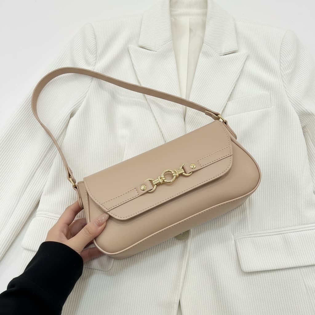 Bolsa De Ombro Baguete Tiracolo Alça Reforçada Média Feminina Casual