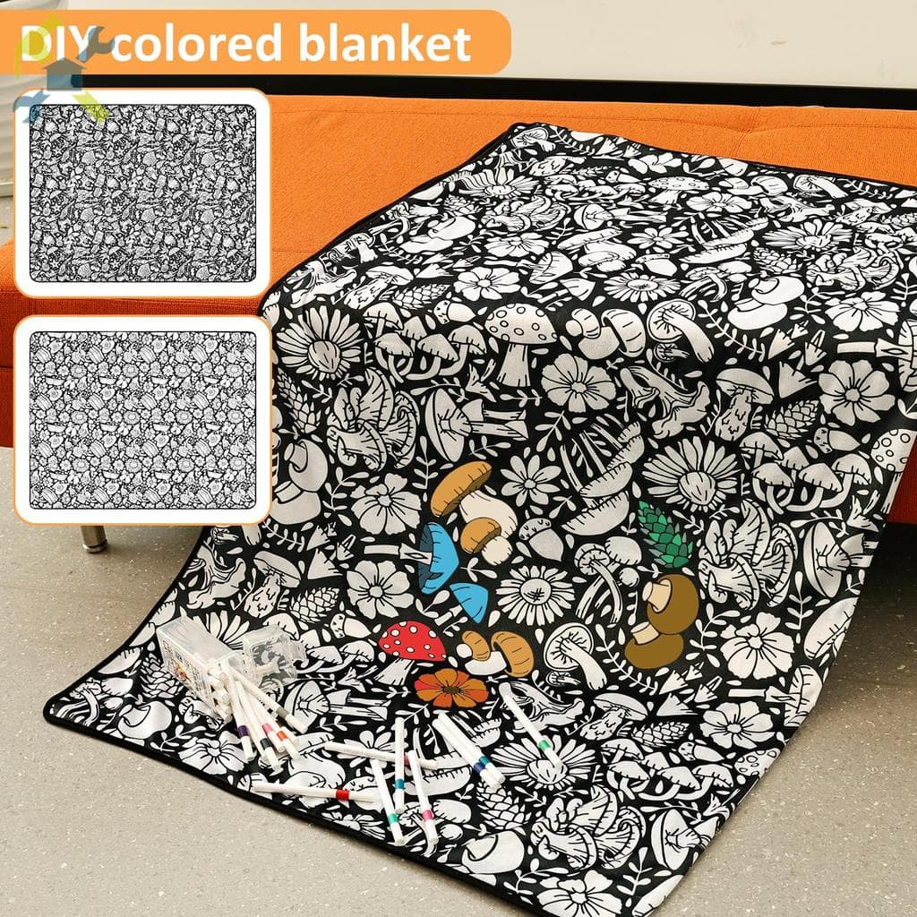 Cobertor De Pelúcia Para Colorir Próprio , DIY Com Caneta De 24 Cores Casa , Quarto , Sala De Estar , SHOPTKC4842