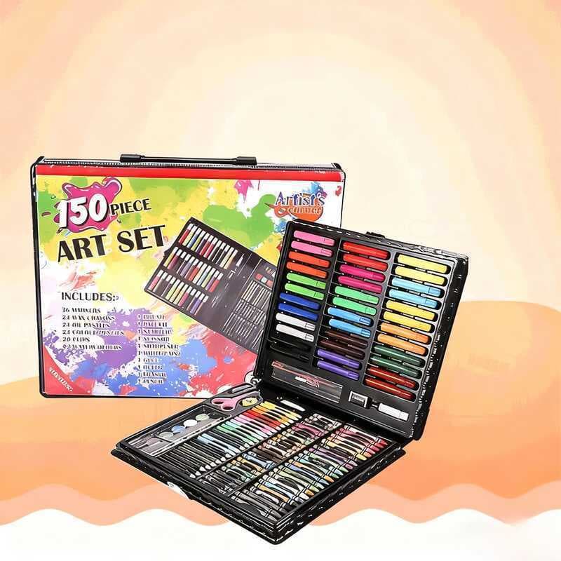 Kit de Pintura Infantil 150 Peças Maleta Completa Educativo Não Tóxico