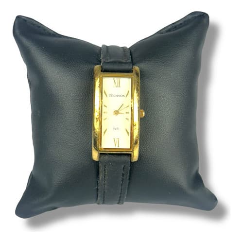 Relógio De Pulso Technos Antigo - Sem Testes Dourado Branco