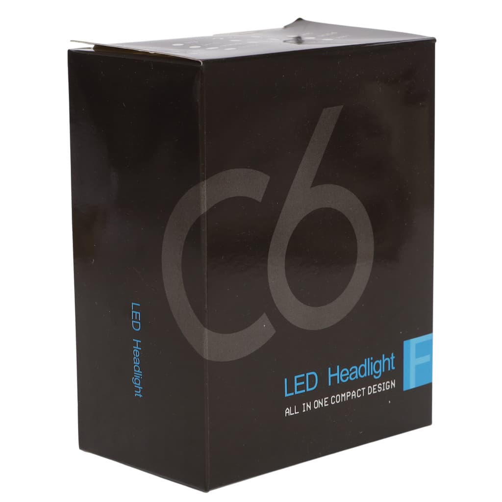 Par Lâmpadas Ultra Led Full H4 Preto C6 Super Branca