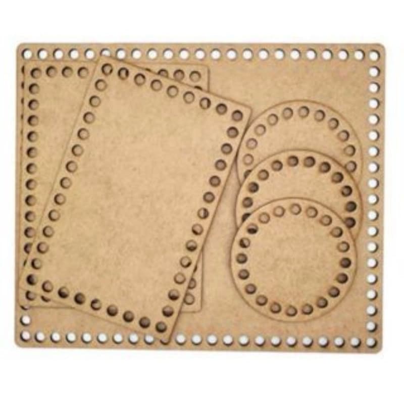 Kit Base Crochê MDF CRU Para Montar Kit Higiêne Bebê Fio de malha/Decoração/Arte