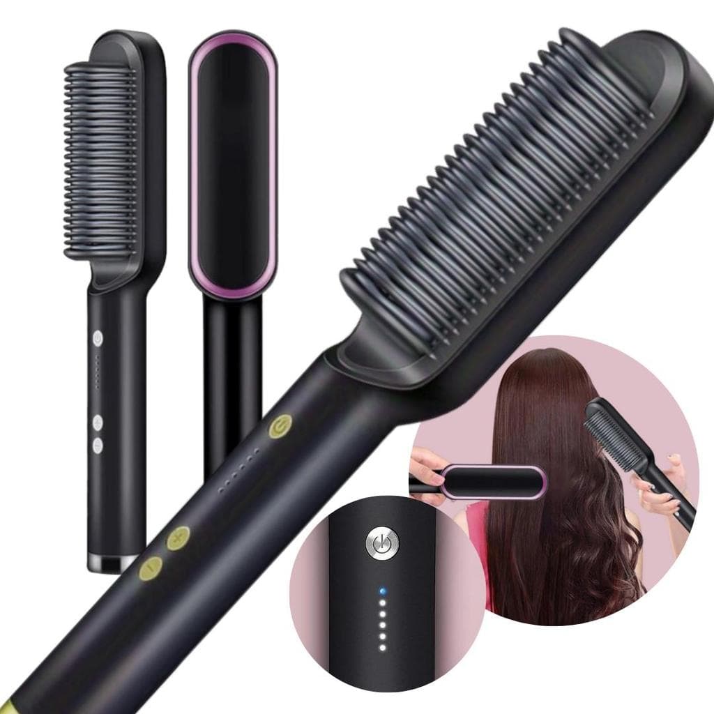Escova Secadora Alisadora 5 Em 1 Bivolt Cerâmica Anti Frizz Cabo Giratório 5 Temperaturas