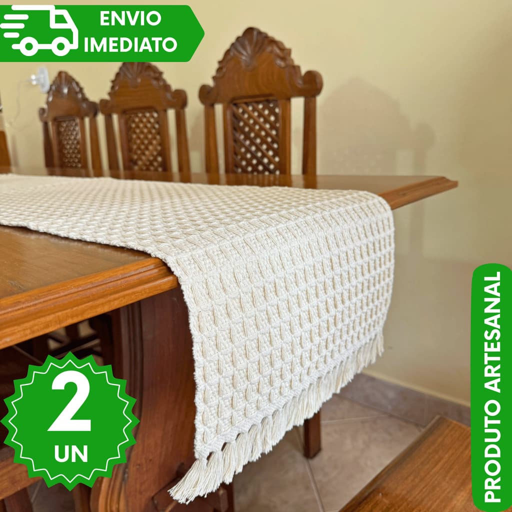 Conjunto Caminho de  Mesa Posta Organizada 1/2 Luxo Qualidade, Aparador Centro, Ideal para Proteger