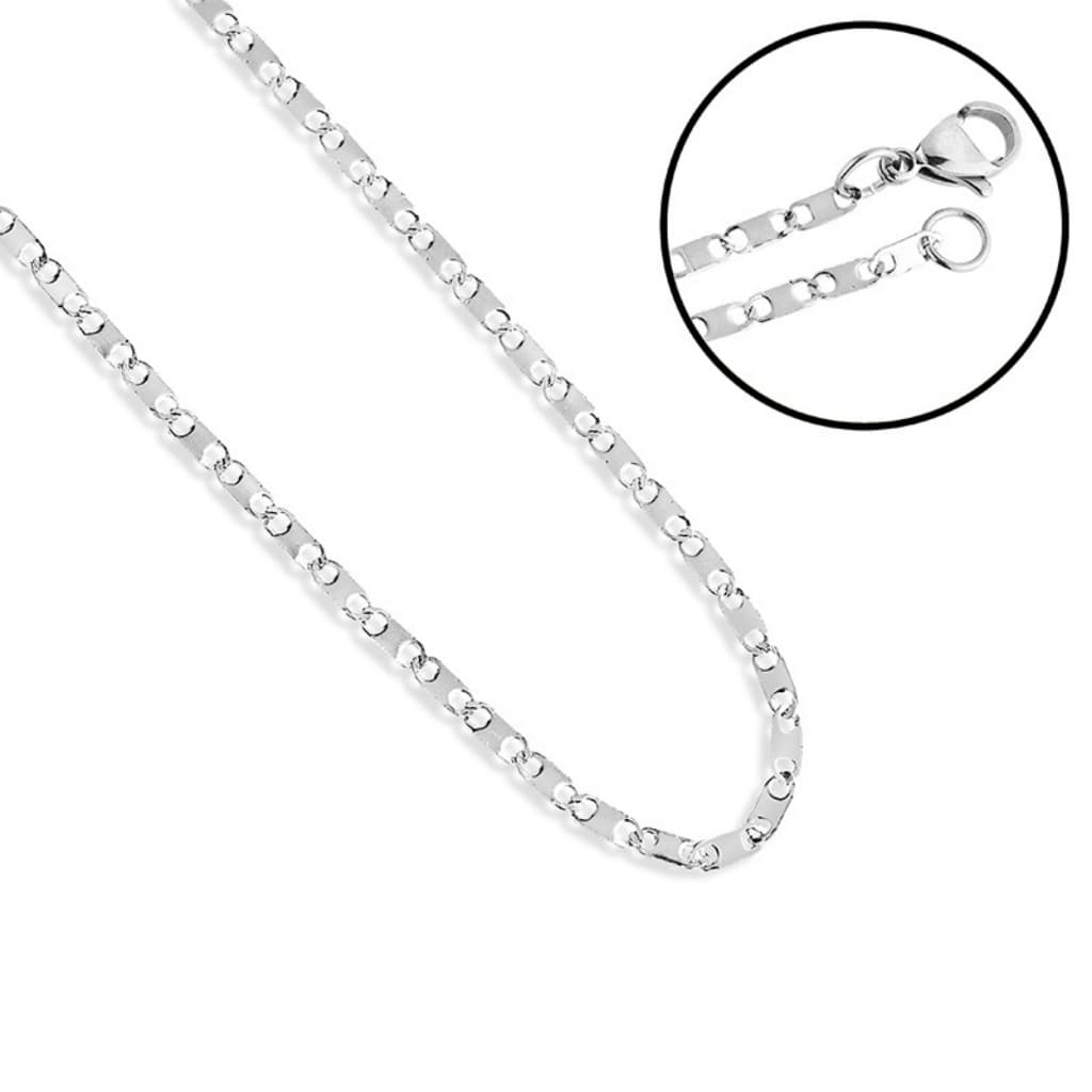 Corrente Masculina Piastrine Prateada em Aço Premium 316L - Ermino