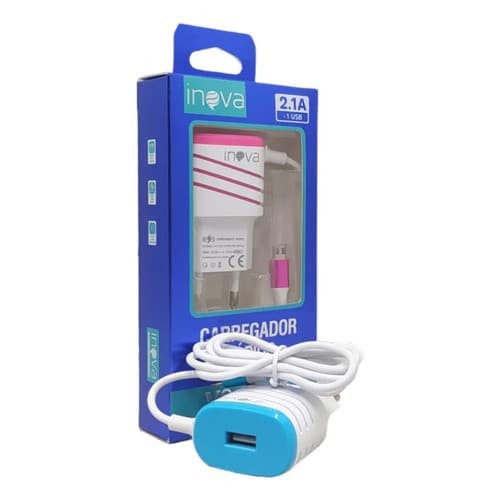 Carregador Com Fio Tipo V8 + 1 Porta Usb Inova Car-g5014-g28 Branco