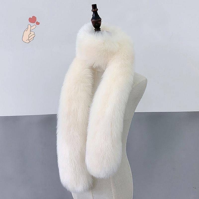 [PEBR] Cachecol de Inverno Feminino com Gola de Pelo, Cachecol Quente para o Pescoço, Acessório Feminino de Cor Sólida E