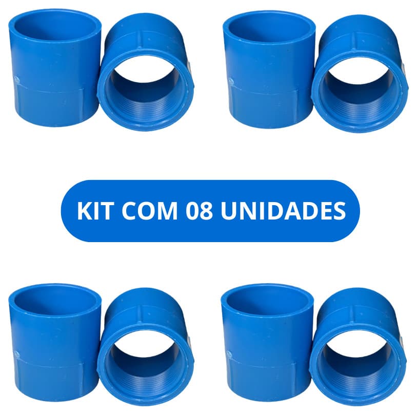 Luva LR Azul De Irrigação Rosca/Soldável 50x1.1/2 8 Unidades