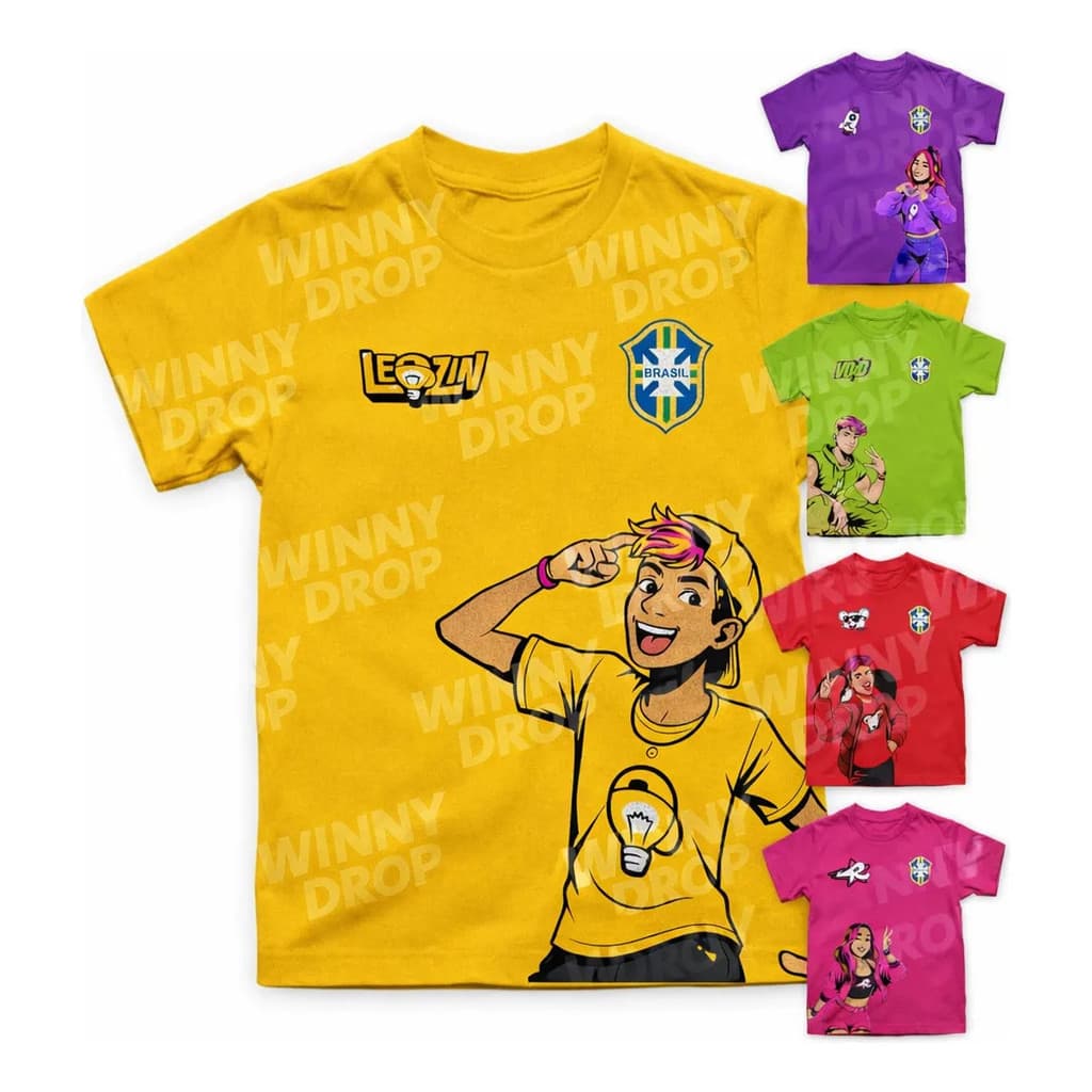 Camiseta Camisa Infantil Emily Vick Camiseta Brasil Dos Rosa