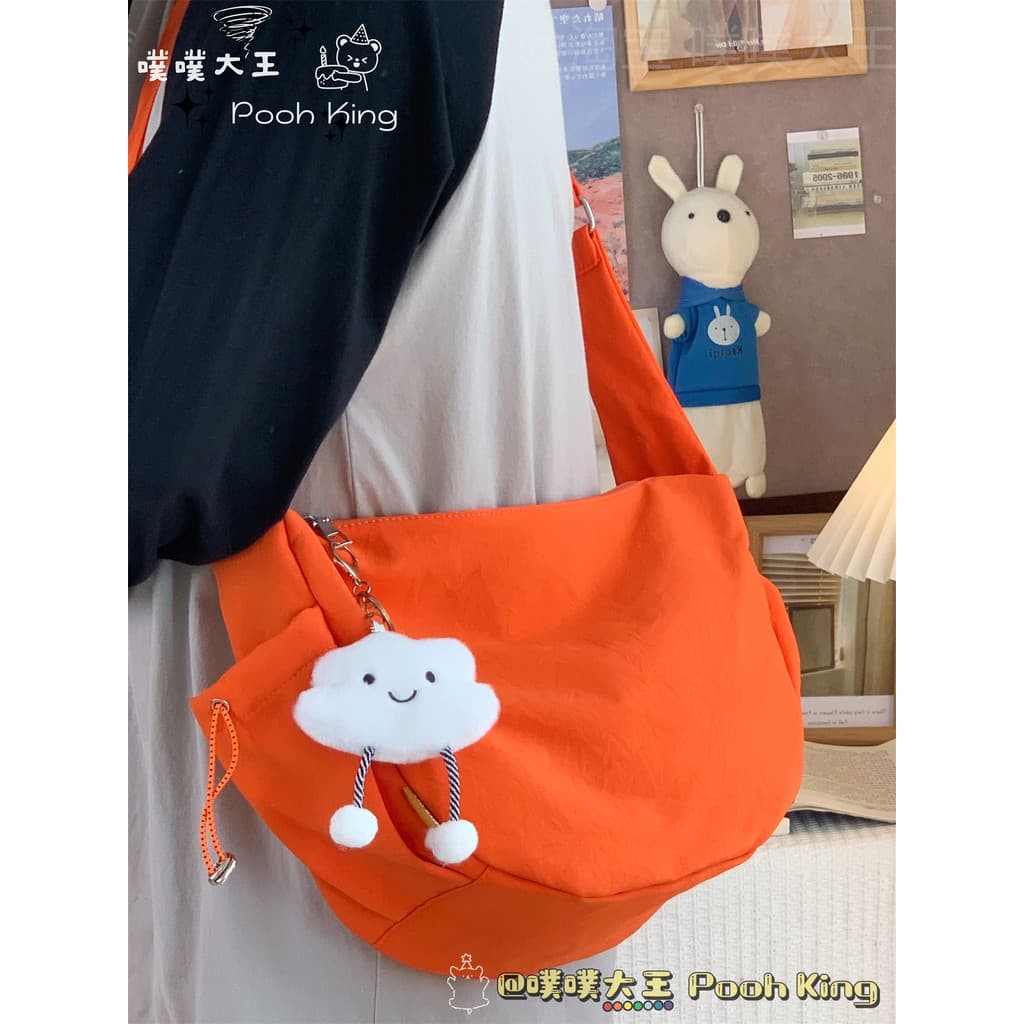 Série de cores sólidas sensação legal Muji estilo minimalista Retro bolinho saco feminino simples All-Match bolsa de omb