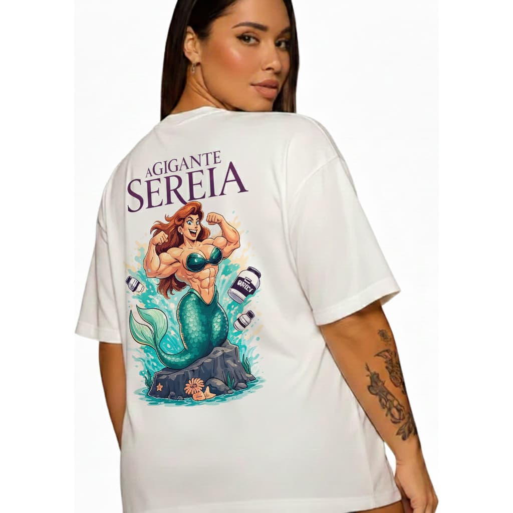 Camiseta T-Shirt Feminina A Grande Sereia 100% Algodão Treino Academia Envio Imediato