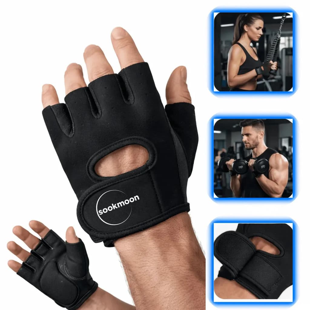Luva Academia Musculação Crossfit Unissex Ajustável Proteção Antiderrapante Neoprene Tamanho Único