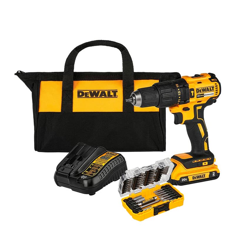 Parafusadeira e Furadeira 1/2" DCD7781 + 1 Bateria 20V 2Ah + Carregador + Bolsa + Kit 37 Bits Dewalt DCD7781D1-BR