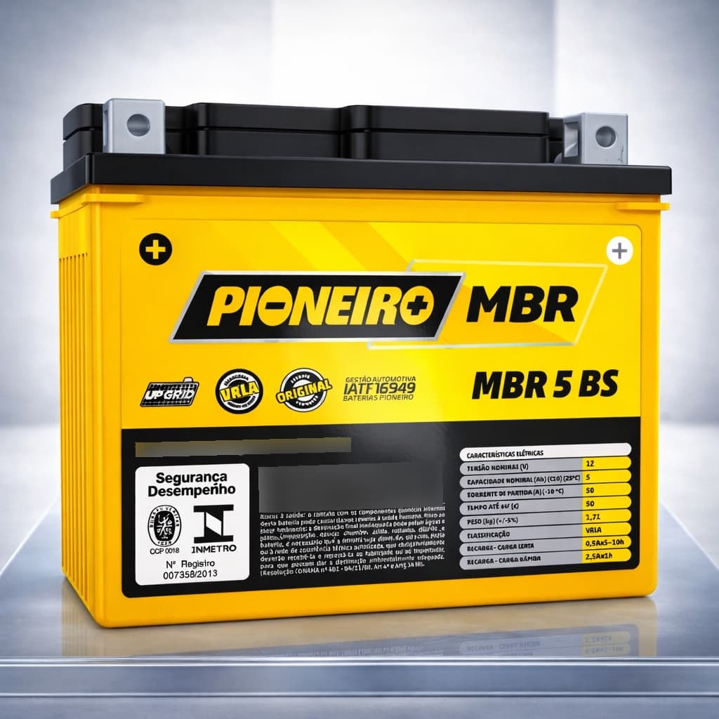 Bateria Moto Start Fan Titan Factor Bros Biz 150 160 Pioneiro MBR5BS 12v 5ah