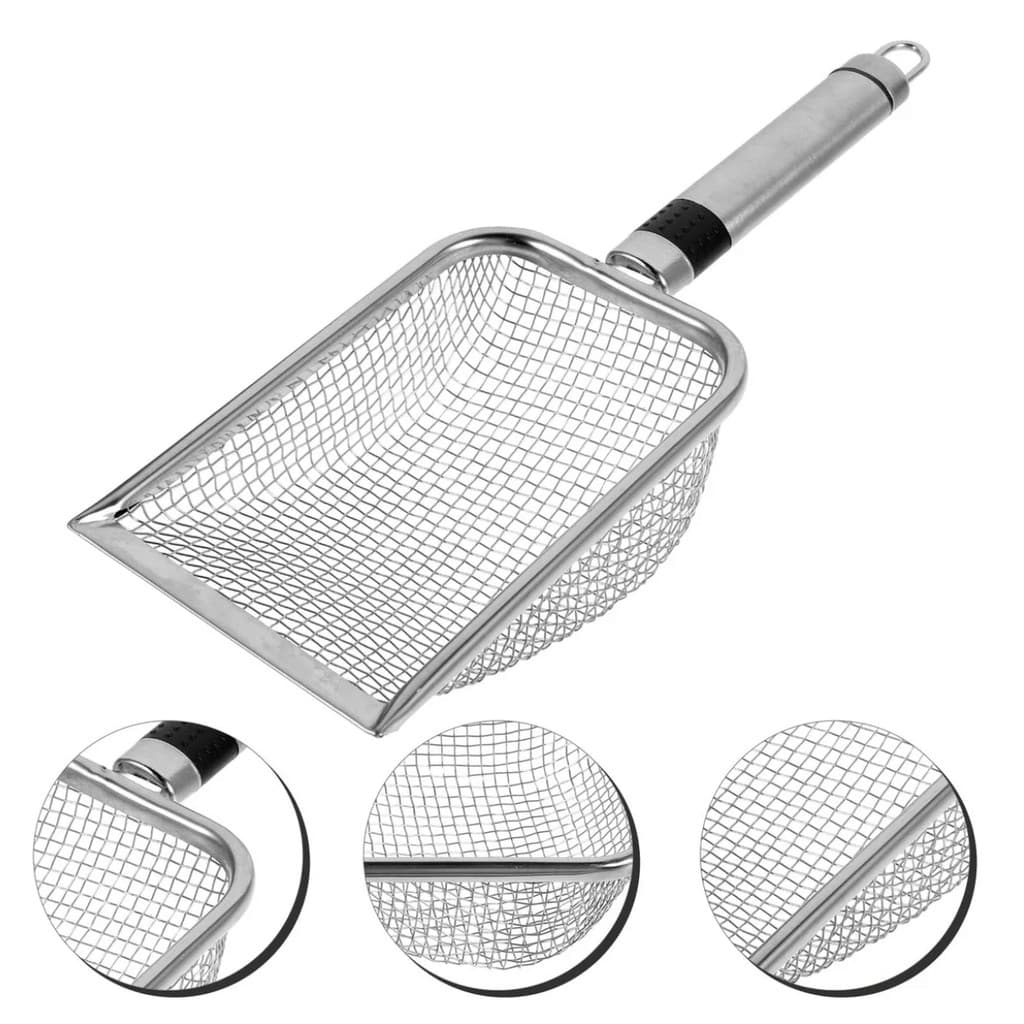 Peneira Higiênica de Aço Inox para caixa de areia de gatos reutilizável