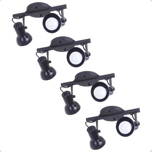 Kit 4 Spot Trilho 2 Sobrepor Direcionavel E-27 110V/220V