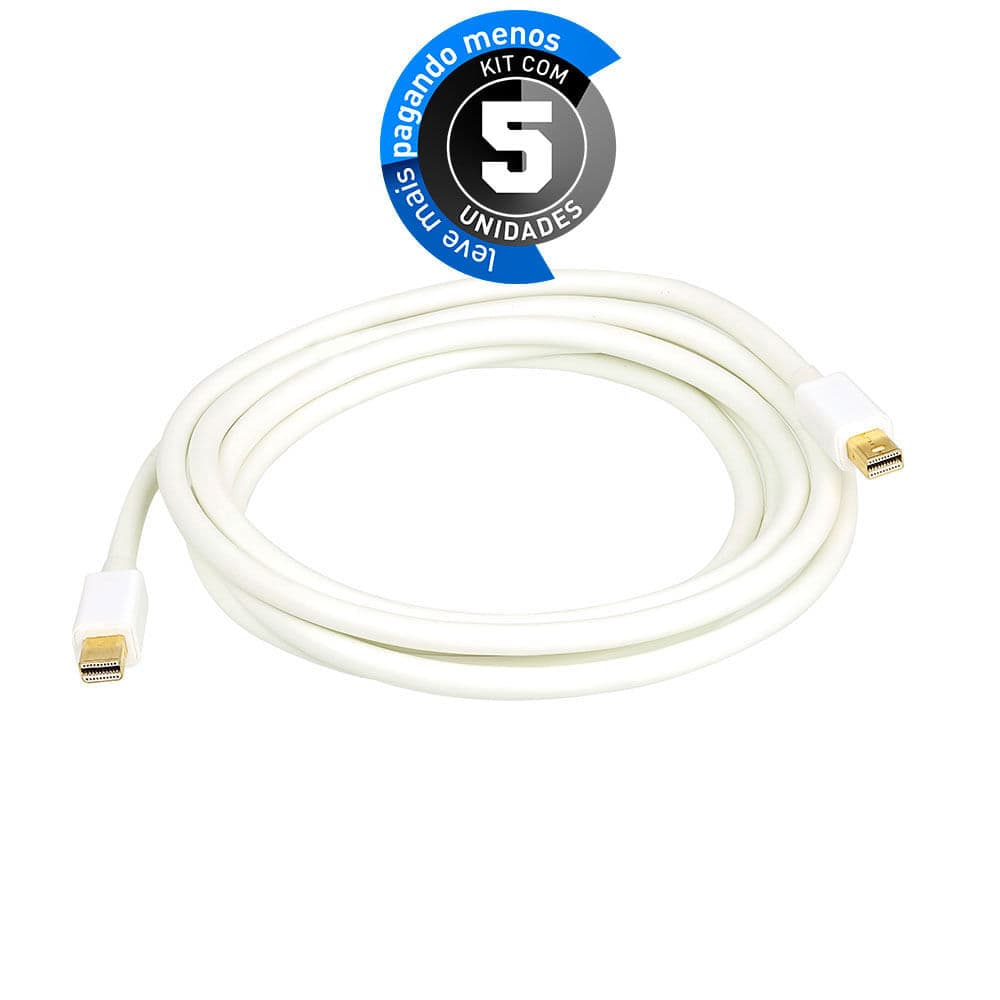 Cabo Mini Displayport / Mini Displayport 5 Metros Kit Com 5