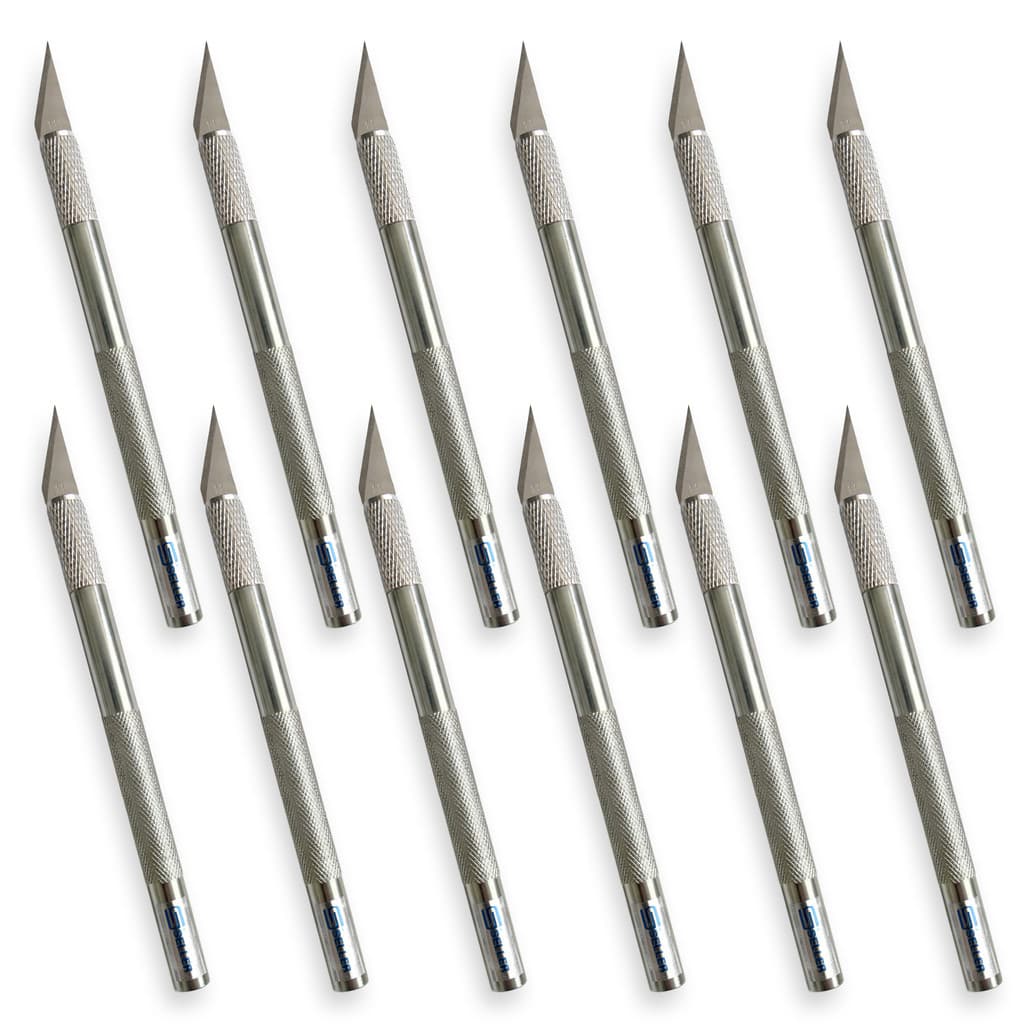 Estilete Profissional PA-100 para Artesanato e Precisão - Caneta, Bisturi - Kit com 12