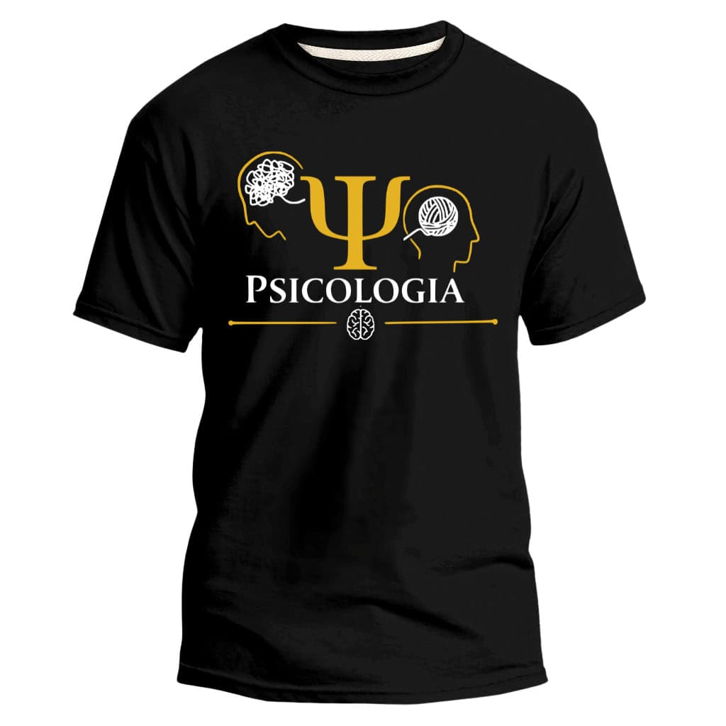 Camiseta Unissex Curso de Psicologia Camisa 100% Algodão Volta as Aulas Trabalho Faculdade Estudante