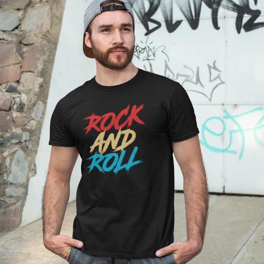 Camiseta Algodao Streetwear Rock And Roll Dark Letter Dtf