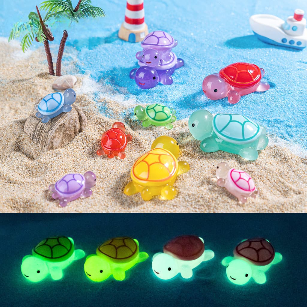 Mini Tartaruga Luminosa Para Aquário Decoração Fluorescente De Paisagem Para Tanque De Peixes