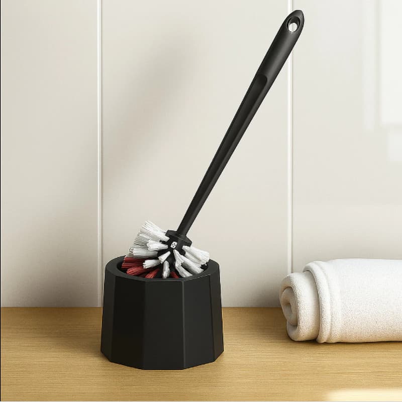 Escova Sanitária para Limpeza de Banheiro com Suporte