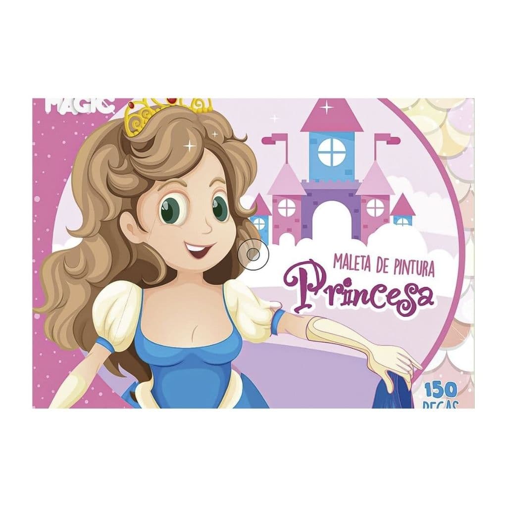 Maleta de Pintura Infantil Princesas Estojo 150 peças