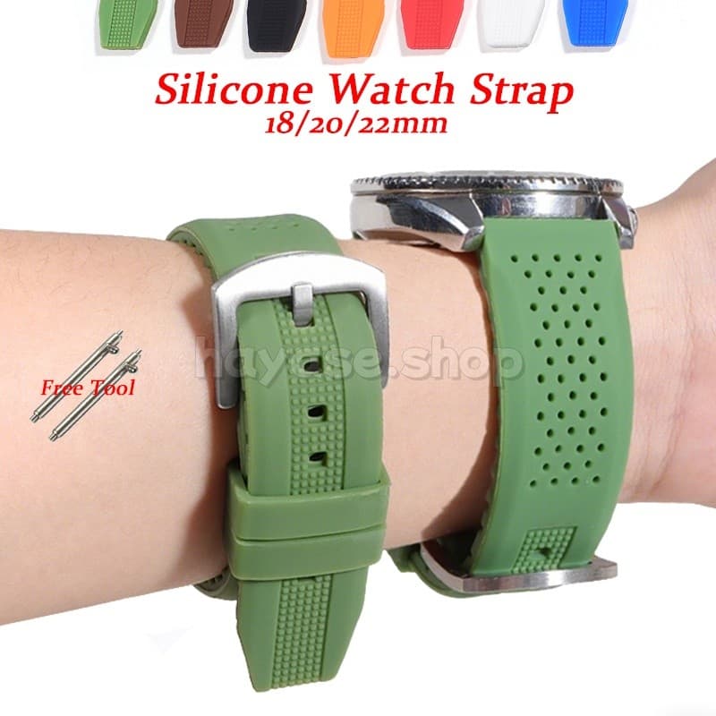 16-24mm Silicone Watchband Bracelet Pin & Butterfly Buckle Quick Release Watch Strap for Sport banda do relógio presente