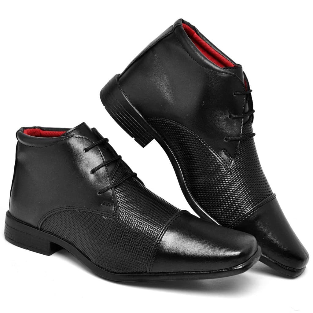 Bota Social Masculina Cano Médio Preto Marrom Confortável Trabalho Festa Casual Coturno Chelsea