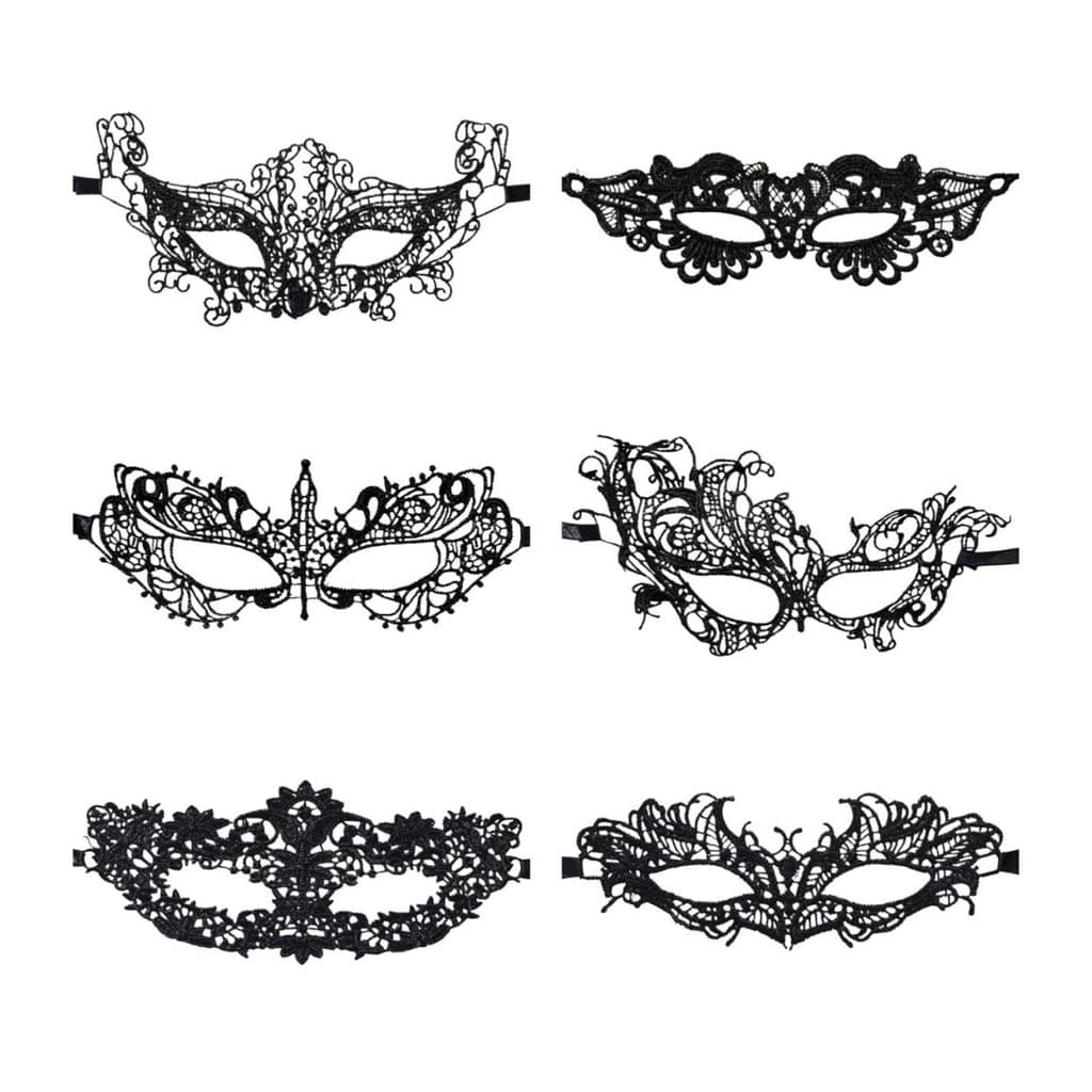 Máscaras Feminina de Renda Preta Veneziana para Baile