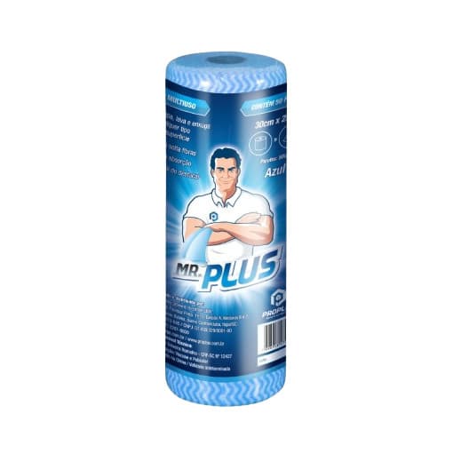 Pano Multiuso Bobina Azul 30cmx25m C/50un - PLUS