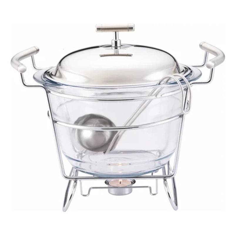 Rechaud Fracalanza Redondo Chambord P/ Sopa Vidro Inox 4L