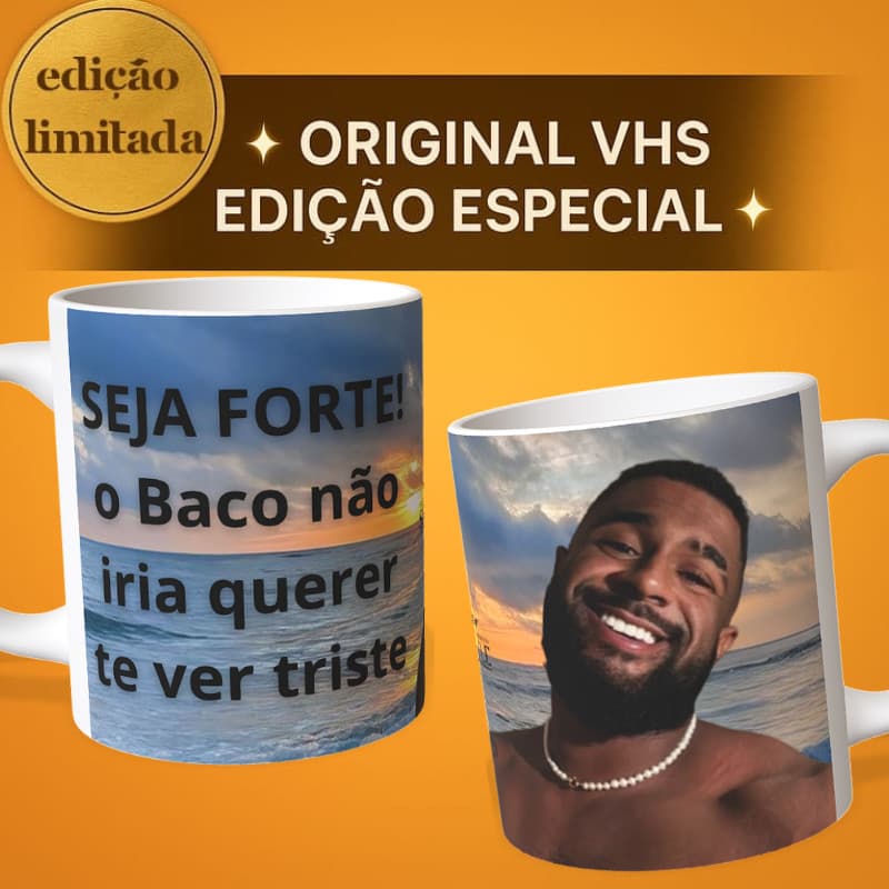 Caneca Baco Exu do Blues Original vhs  Presente Diferente Seja Forte Edição Especial Limitada