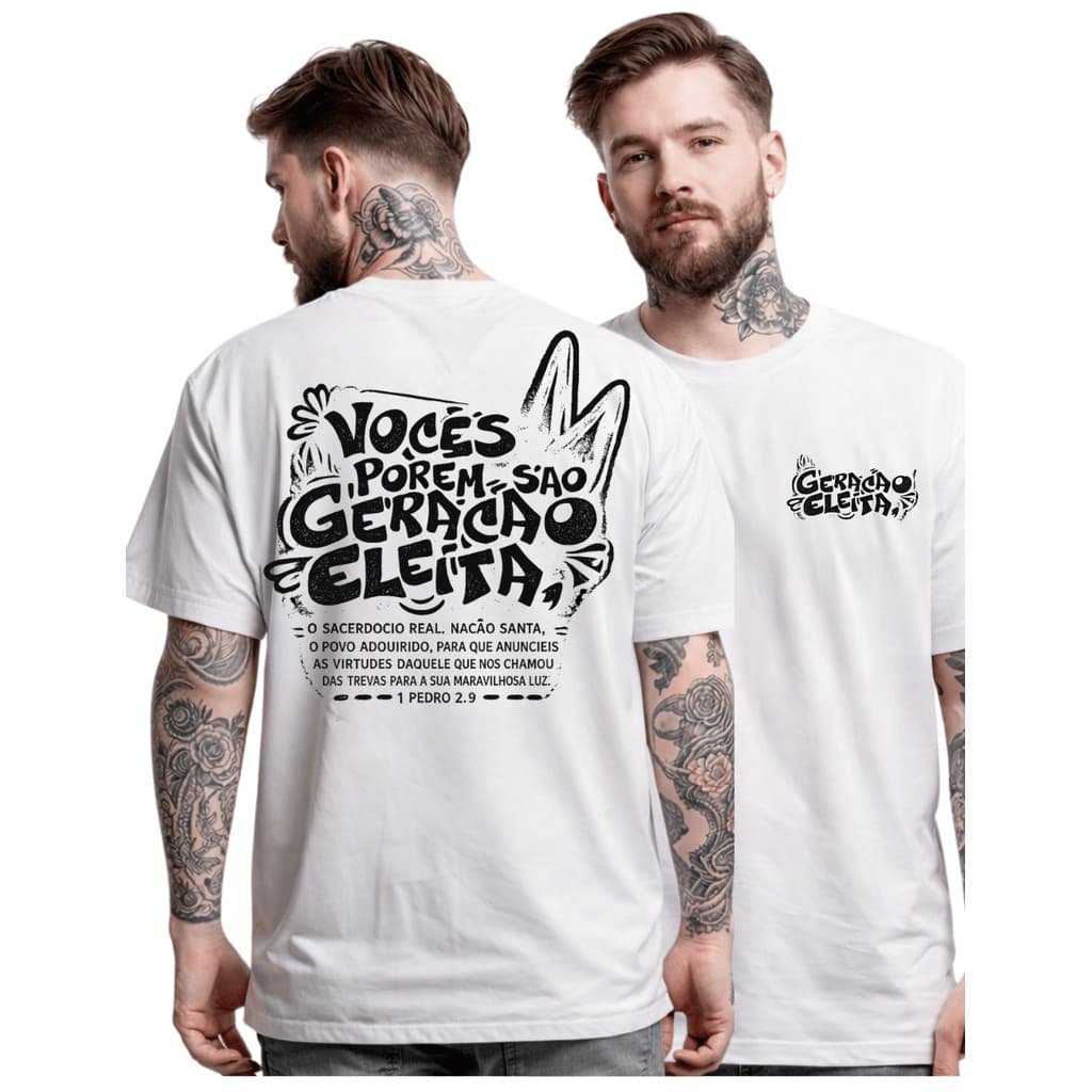 Tshirt Camisa Camiseta Casual Estilo Religioso Jesus Cristã 100% Algodão Street Wear Geraçao Eleita