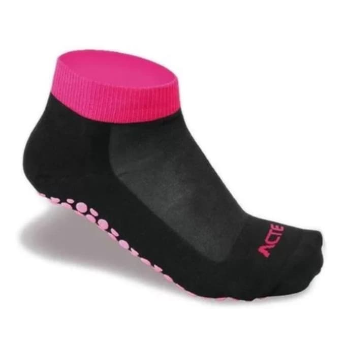 Par de Meia para Pilates Preto/Rosa 33 ao 38 ACTE