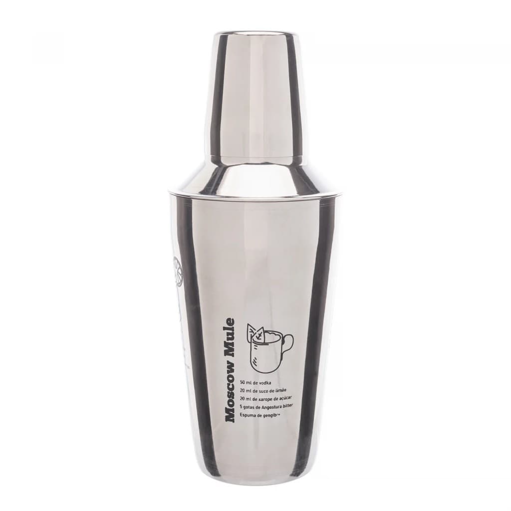Coqueteleira de Aco Inox com Receitas 500ml - LYOR