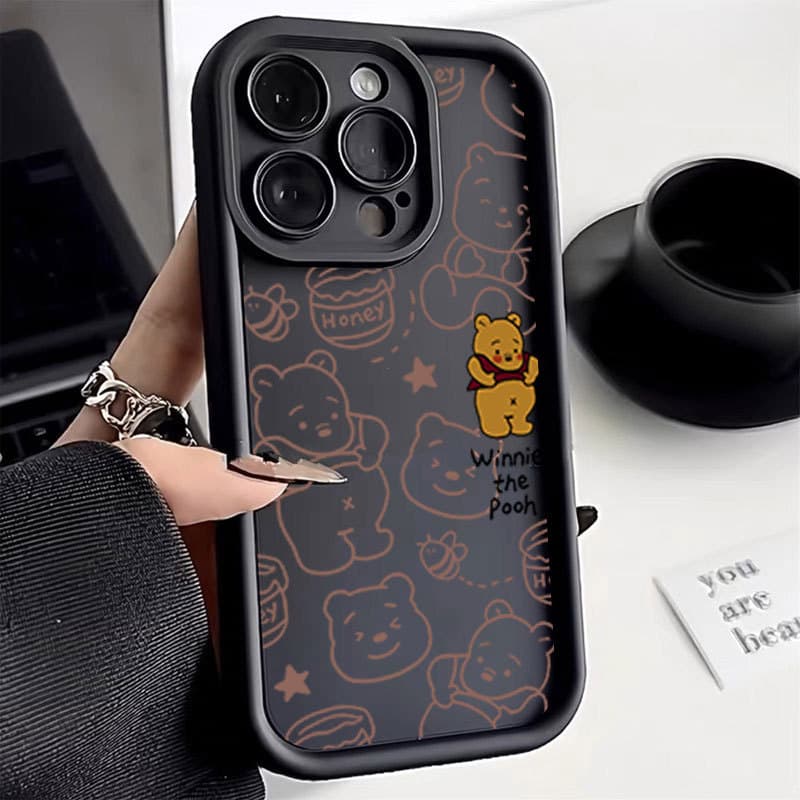 Capa À Prova De Choque Para IPhone 17 Pro Max 16 15 13 11 14 12 11 Plus Air Xs XR Bonito Pequeno Urso Caso De Telefone