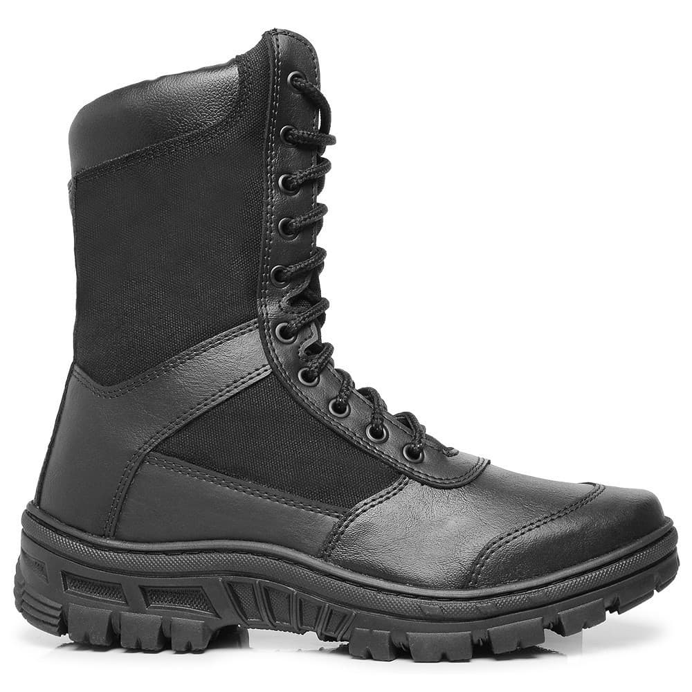 Bota Coturno Masculino Tático Cadarço e Zíper Solado Tratorado Marca Marotto